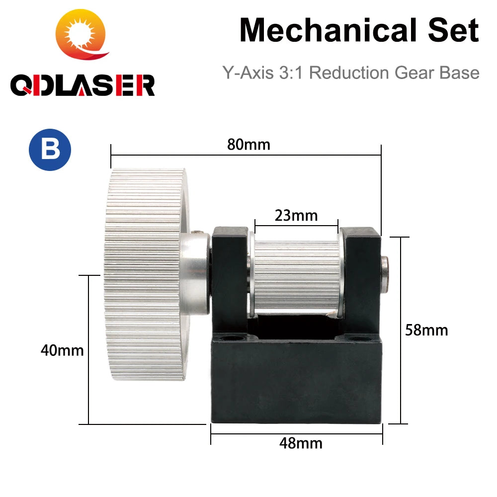 QDLASER LC Guide Rail Set Gear Base Mechanical Parts Shaft 12mm Belt 15-20mm for Co2 Laser Engraving Cutting Machine