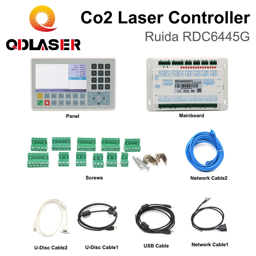 QDLASER Ruida RDC6445 RDC6445G/S Controller for Co2 Laser Engraving Cutting Machine Upgrade RDC6442 RDC6442G Controller