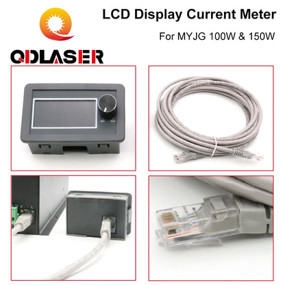 QDLASER MYJG 100W 150W CO2 Laser Cutting Machine Power Supply Parts LCD Display Current Meter