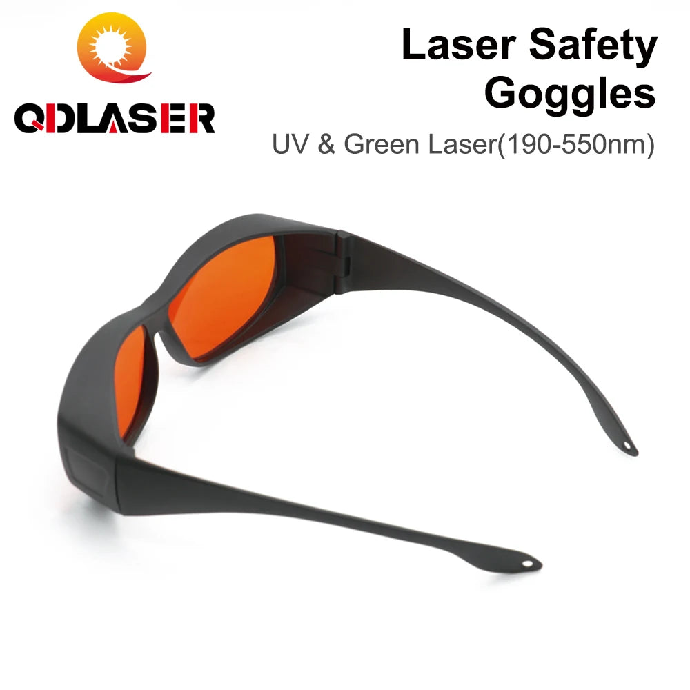 QDLASER 355nm UV Laser Safety Glasses Type C OD6+ 190-550nm Protective Eyewear for UV Laser Machine Protective Glasses