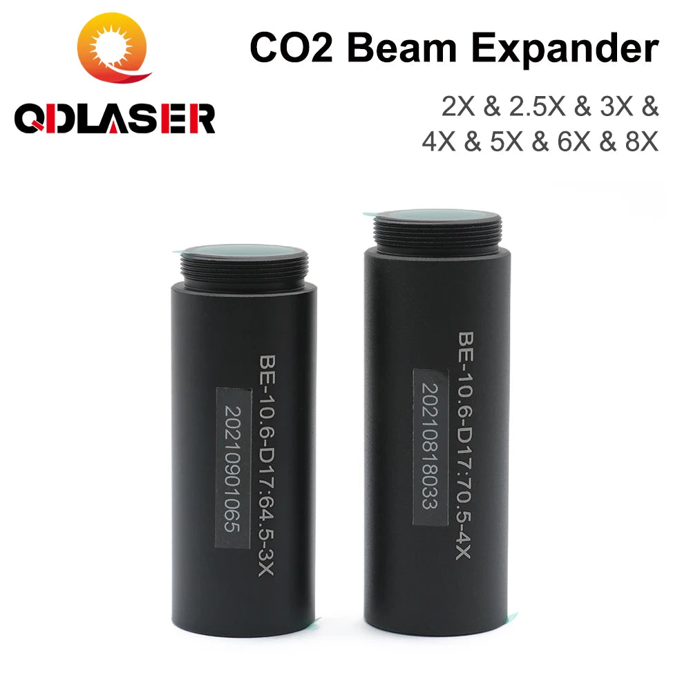 QDLASER CO2 Laser Beam Expander 10600nm 2X 2.5X 3X 4X 5X 6X 7X 8X 10X Galvanometer Laser Marking Lenses Optics Beam Expand