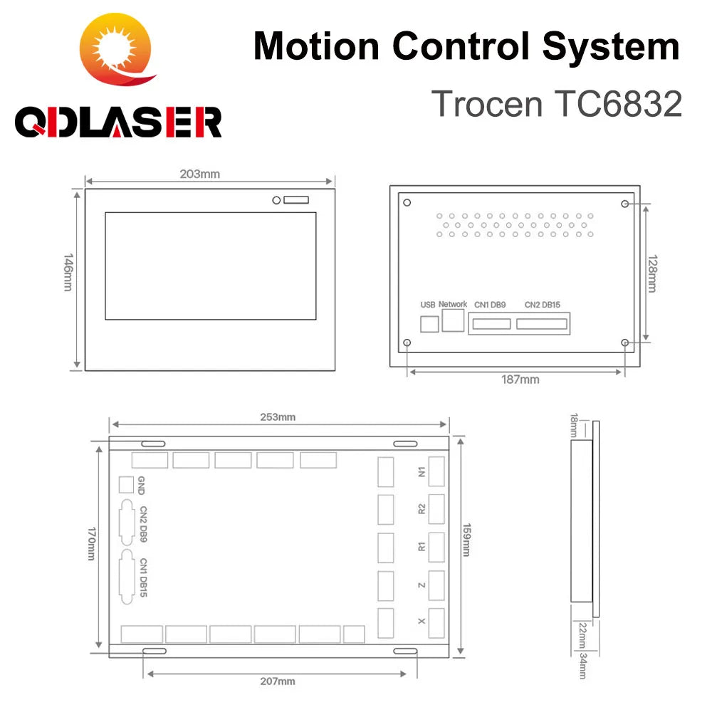 QDLASER Trocen TC6832 Spindle Cutting Vibrating Knife Control System Co2 Laser Controller for Engraving Machine High Speed DSP