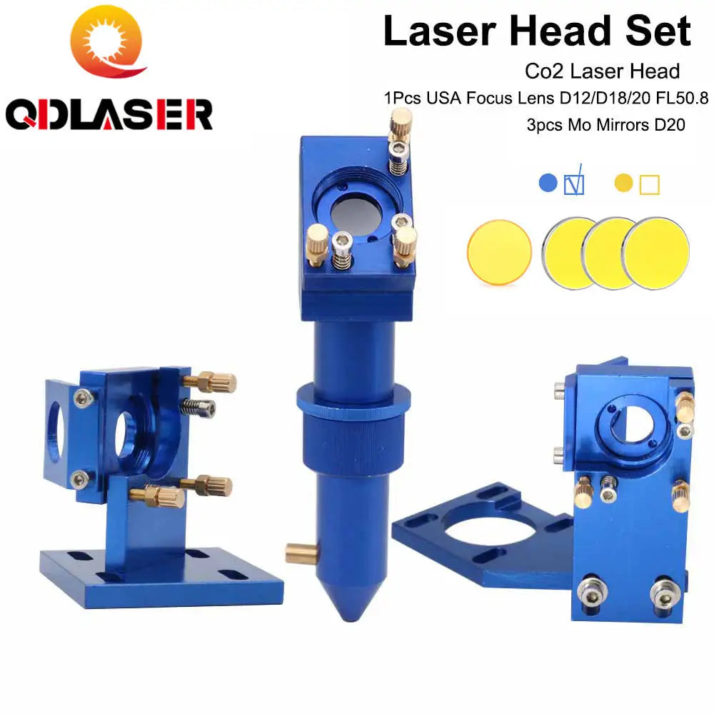 QDLASER K Series 60w 4060 CO2 Laser Cutting Head Set 1st /2nd Mirror Support
