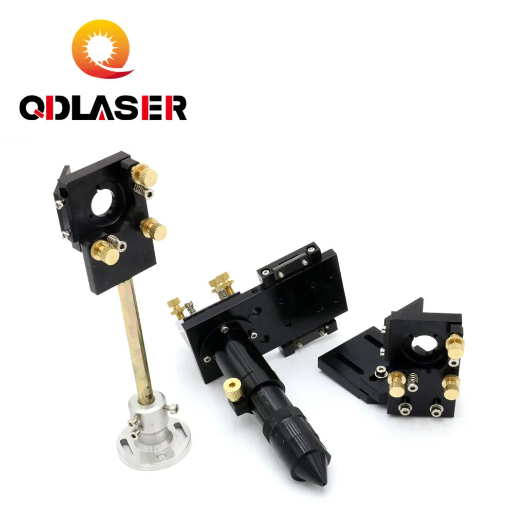 QDLASER Laser Parts  E Series Black Co2 Laser Head Set with Laser Mirrors Mount Support