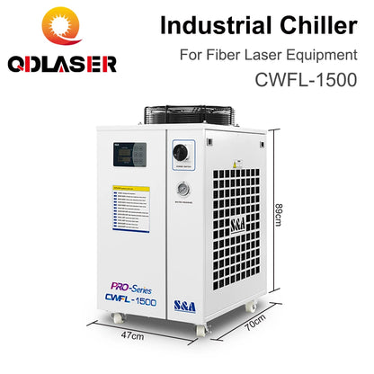 QDLASER CWFL-1500 S&A Industry Air Water Chiller AC 220-240V Voltage 50/60Hz for Fiber Laser Engraving Cutting Machine