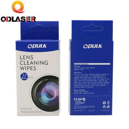 QDLASER Lens Cleaning Wipes for 10.6um CO2 and 1064nm Fiber Laser Lenses Mirror, 20 Pcs Pack