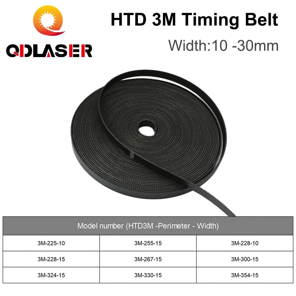 QDLASER HTD High Quality PU Open Belt 5mm - 40mmTiming Transmission Belt for CO2 Laser Engraving Cutting Machine