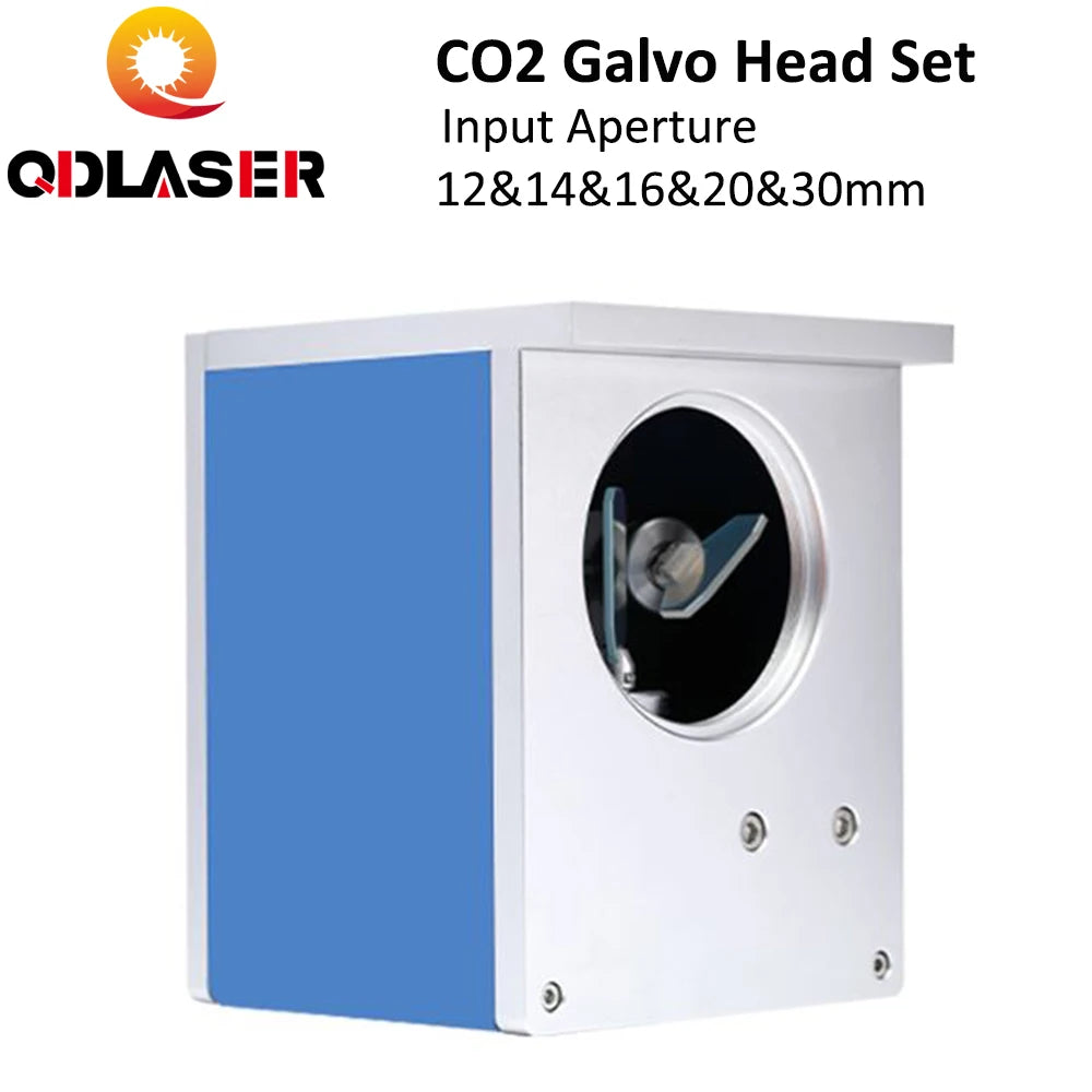 QDLASER CO2 Laser Scanning Galvo Head 10.6um Input Aperture 12mm/14mm/16mm/20mm/30mm Laser Marking Head