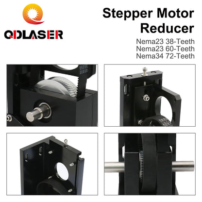 QDLASER Stepper Motor Reducer Nema23 38-Teeth/ Nema23 60-Teeth/ Nema34 72-Teeth for CO2 Laser Engraving Machine Motor Block Set