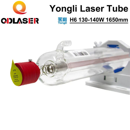 Yongli Laser Tube H6 130-140W Length 1650 Dia.70mm Co2 Glass Tube for CO2 Laser Engraving Machine