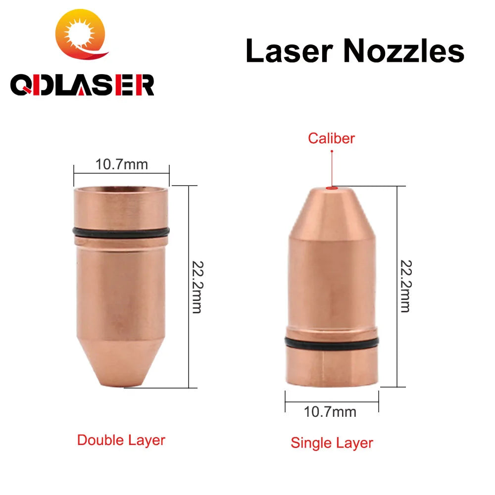 QDLASER  Laser Nozzle Single/Double Layer Caliber 0.8 - 4.0 for CINCINNATI Lasermech Fiber Laser Cutting Machine 1064nm