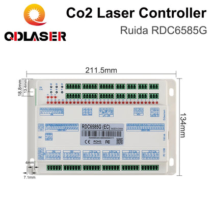 QDLASER Ruida RDC6585G Controller 8-axis CO2 Motion Controller Controller System for CO2 Laser Engraving and Cutting Machines