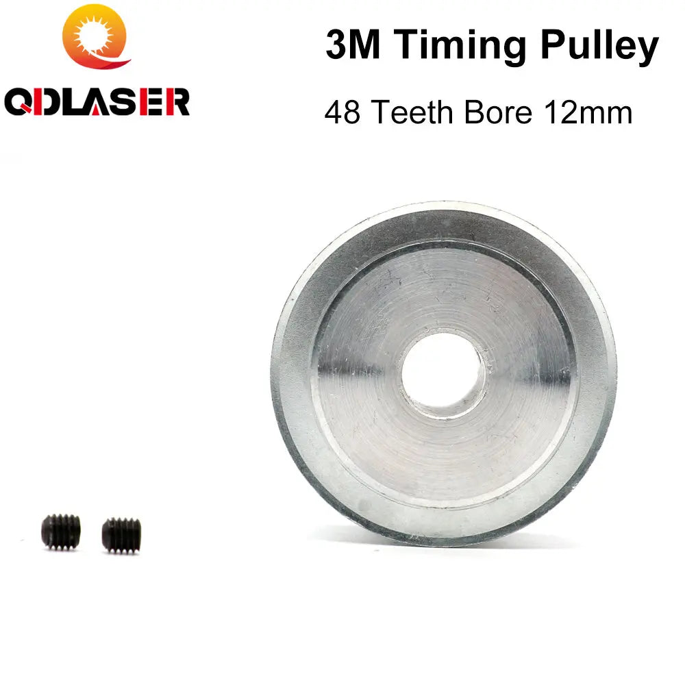 QDLASER 3M-48 Teeth HTD  Timing Pulley Bore 6/8/10/12/14/15/19/20mm for Width 20mm AF/BF Aluminium  HTD3M Synchronous Belt 48T