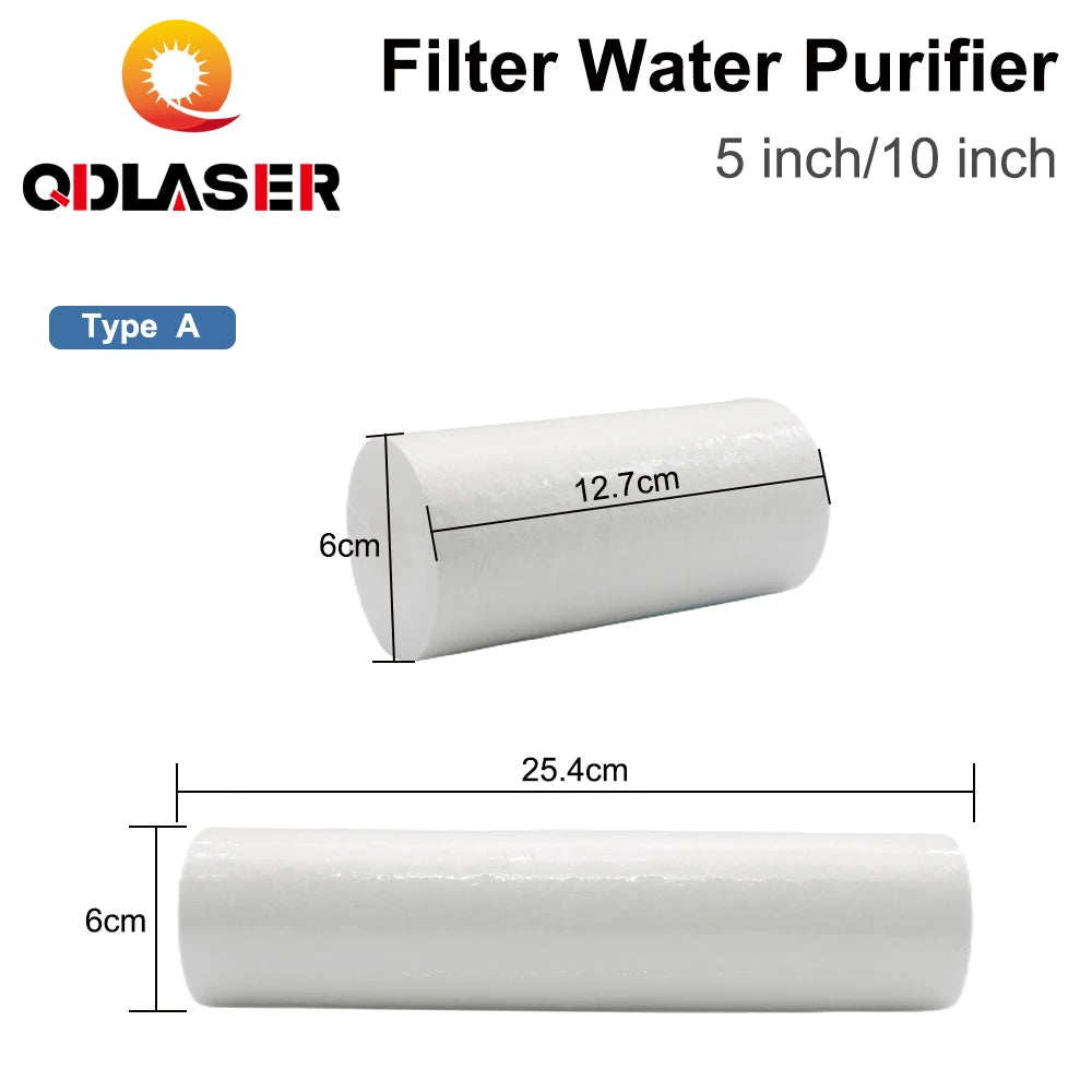 QDLASER Ion Resin Filter 5 inches / 10 inches Water Purification Filter Coolers for Fiber Lasers