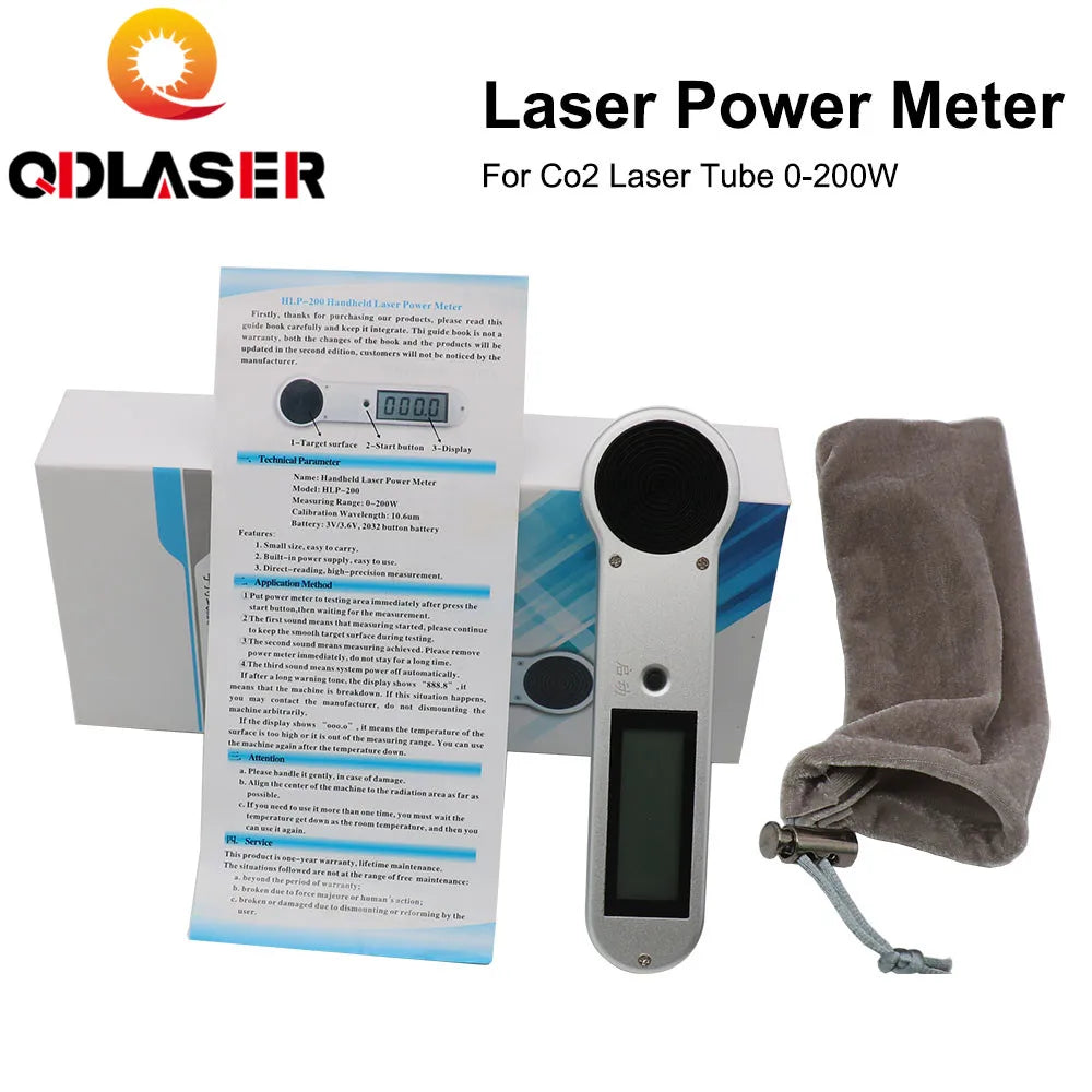 QDLASER 0-200W HLP-200 Handheld CO2 Laser Tube Power Meter