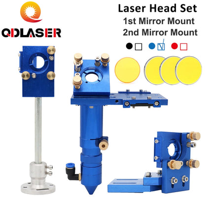 CO2 Laser Head Set Reflective Mirror & Focus Lens Integrative Fixture Mount Holder with Focus Len Mirrors