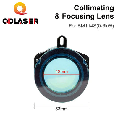 QDLASER BM114 Collimating &amp; Focusing Lens D37 F100 &amp; D38.1 F200mm with Lens Holder for Raytools Laser Cutting Head BM114