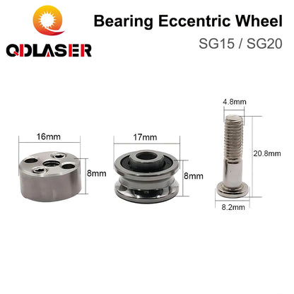 QDLASER Bearing SG15 / SG20 Eccentric Wheel Groove Ball Bearings U Deep with Free Fixing Screws Transmission Eccentric Wheel