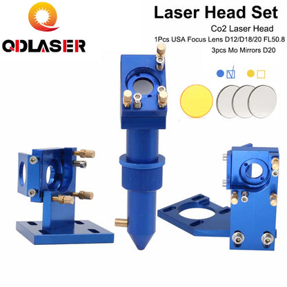 4060 K40 Laser Machine Metal Parts Golden Laser Head Set With Lens D12 18 20 Focus Lens & D20 Mo Mirror Mount Holder