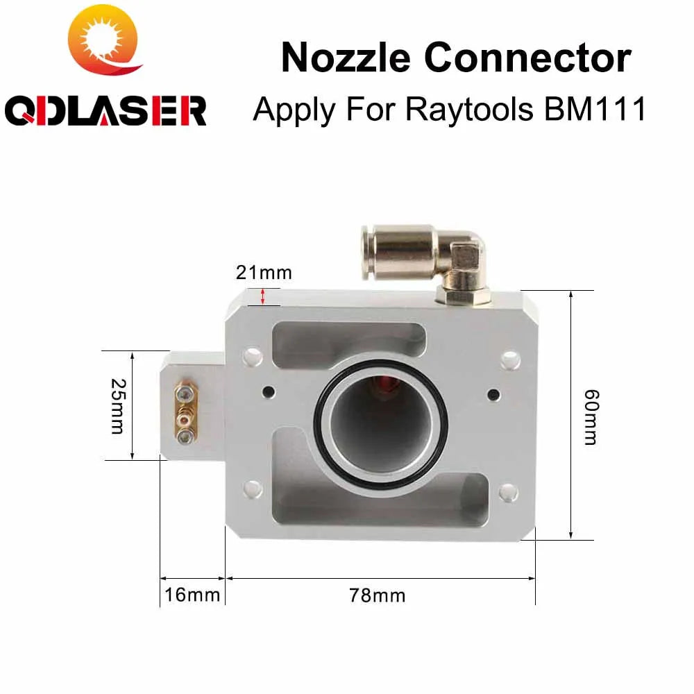 QDLASER Nozzle Connector with Original Nozzle and Ceramic For Raytools Laser Head BM111 For 1064nm Fiber Laser Cutting Machine