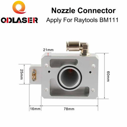 QDLASER Nozzle Connector with Original Nozzle and Ceramic For Raytools Laser Head BM111 For 1064nm Fiber Laser Cutting Machine
