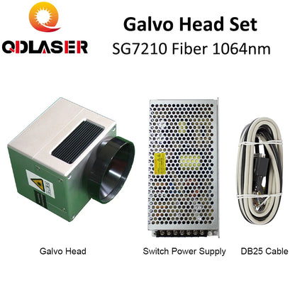 QDLASER Fiber Galvo Scaning Head Galvanometer SG7210 Red Dot for Laser Marking Machine