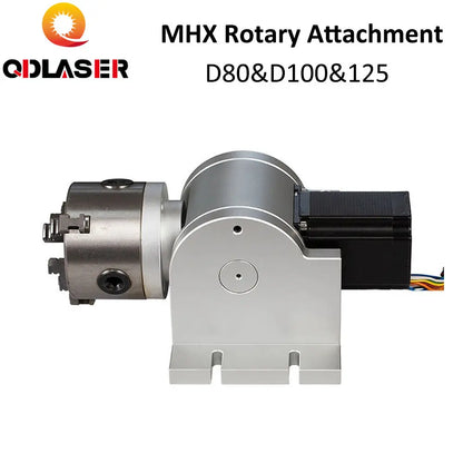 QDLASER Rotary Engraving Attachment with Chucks Max Dia.80mm&amp;100mm&amp;125mm for Laser Marking Machine