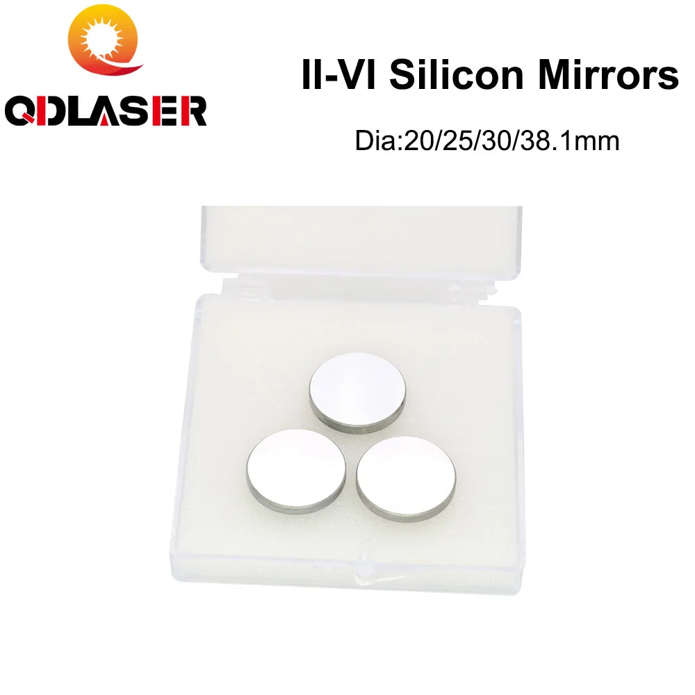 II-VI CO2 Laser Si Reflection Mirror Laser Mirror Dia. 20/25/30/38.1mm for Laser Cutter Engraver