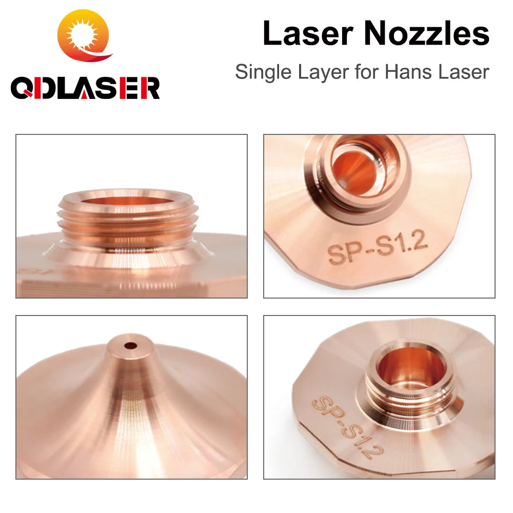 QDLASER DaZu SP Laser Nozzles a Type Plum Blossom Edge Single Layer Dia.28mm H15 Caliber 1.6mm&1.8mm for Hans Laser