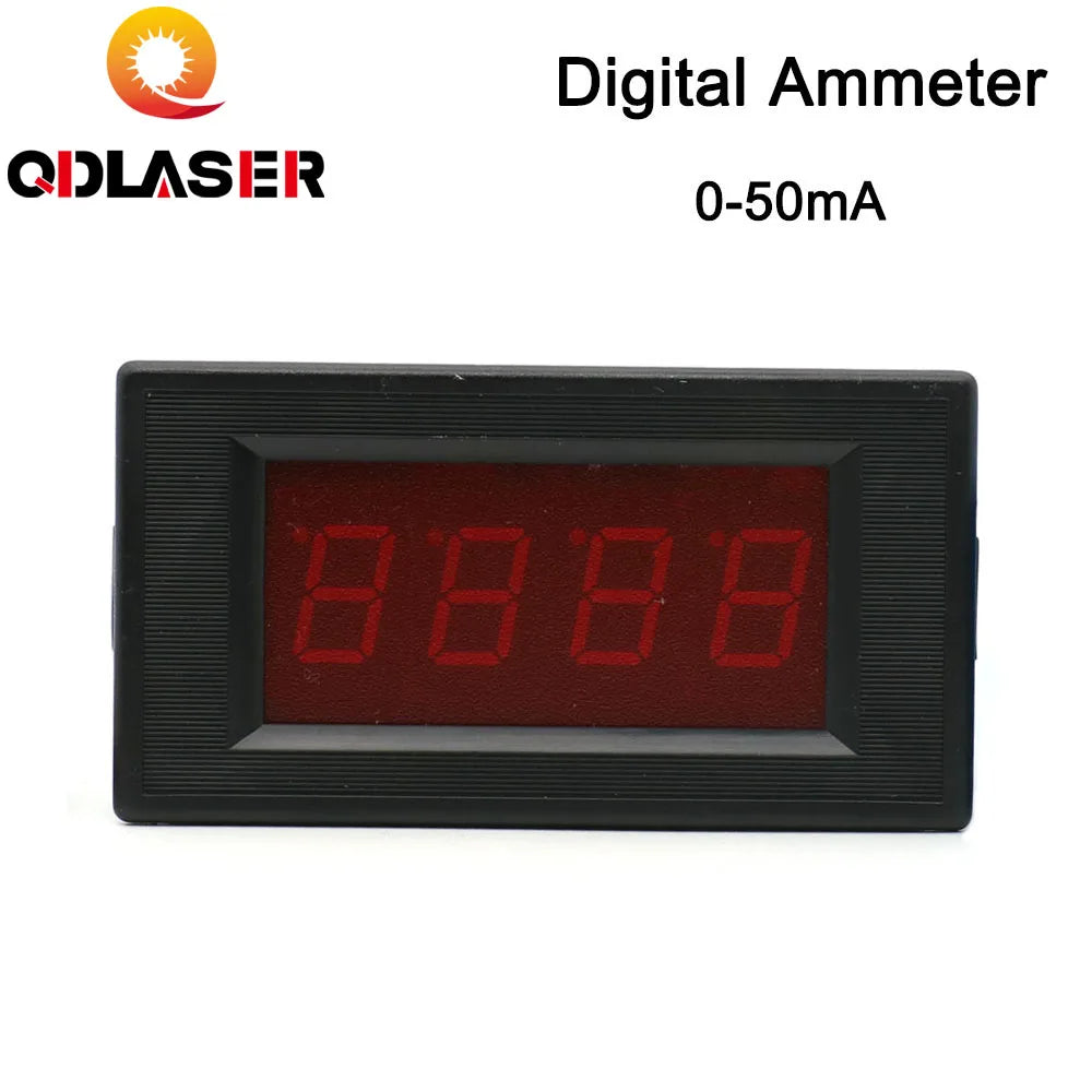 QDLASER 50mA LED Digital Ammeter DC 0-50mA Analog Amp Panel Meter Current for CO2 Laser Engraving Cutting Machine