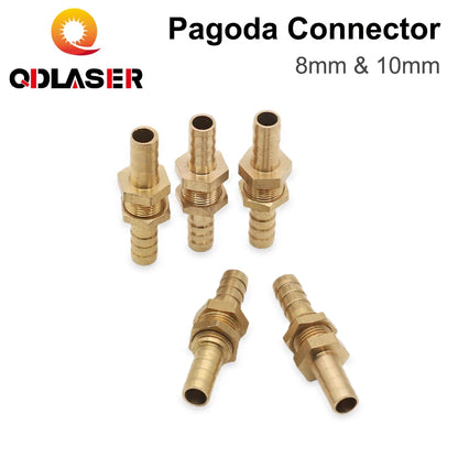 QDLASER Copper Pagoda Head 8mm&10mm Connector for Water Pipe Liquid Tube Gas Pipe