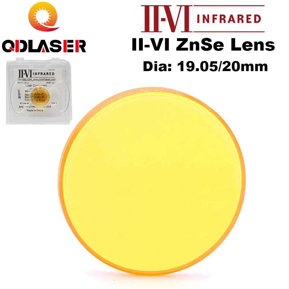 Co2 USA II-VI ZnSe Focus Laser Lens Dia 19.05/ 20mm FL 38.1 50.8 63.5 76.2 101.6mm for CO2 Laser Engraving Cutting Machine