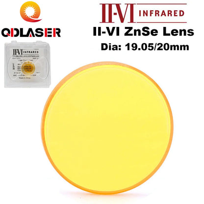 Co2 USA II-VI ZnSe Focus Laser Lens Dia 19.05/ 20mm FL 38.1 50.8 63.5 76.2 101.6mm for CO2 Laser Engraving Cutting Machine