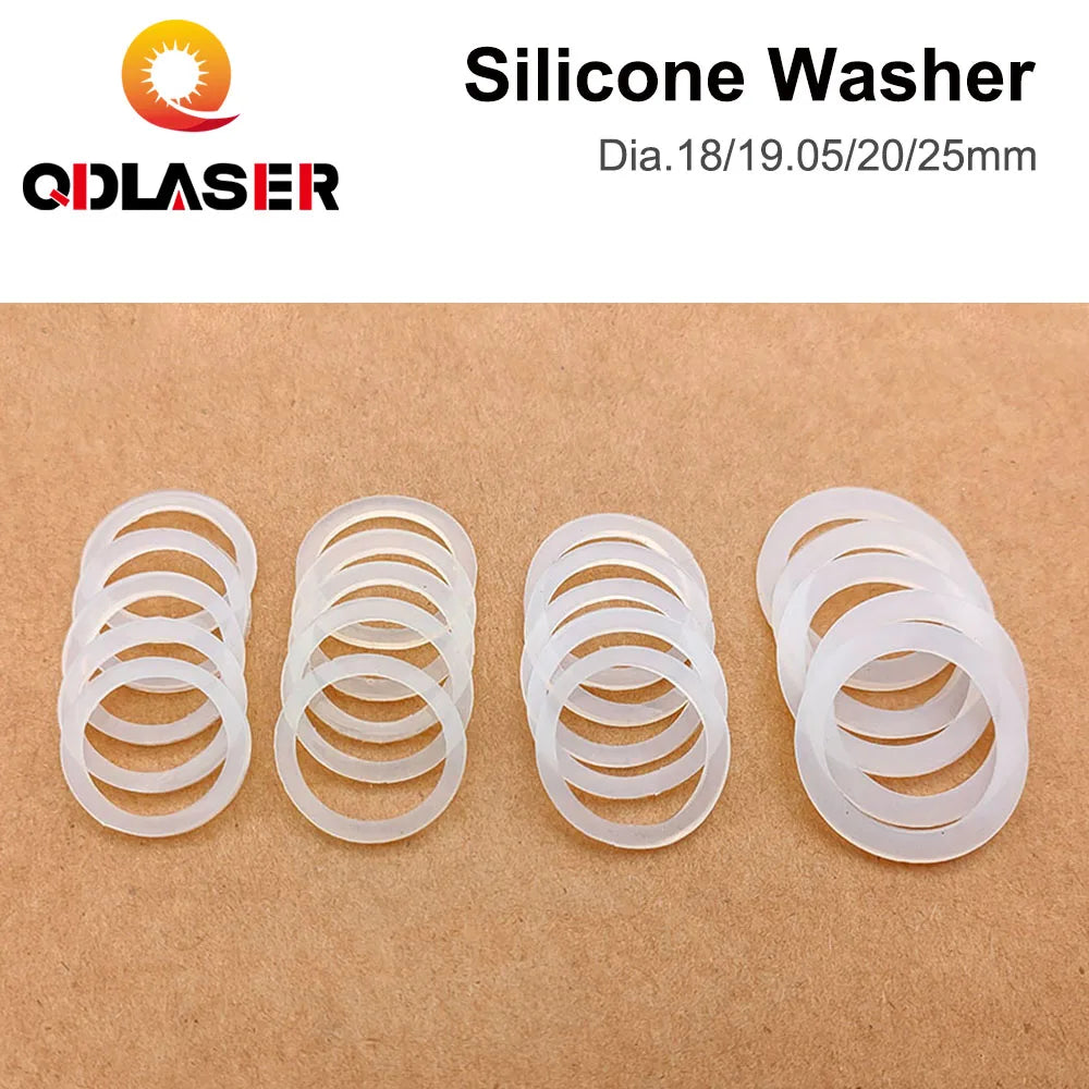 QDLASER Laser Lenses Silicone Washer Dia.18/19.05/20/25mm for CO2 Laser Focusing Lens Mirrors
