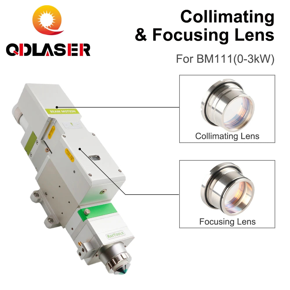 QDLASER BM111 0-3KW Collimating &amp; Focusing Lens D30 F100 F125mm with Lens Holder for Raytools Laser Cutting Head BM111