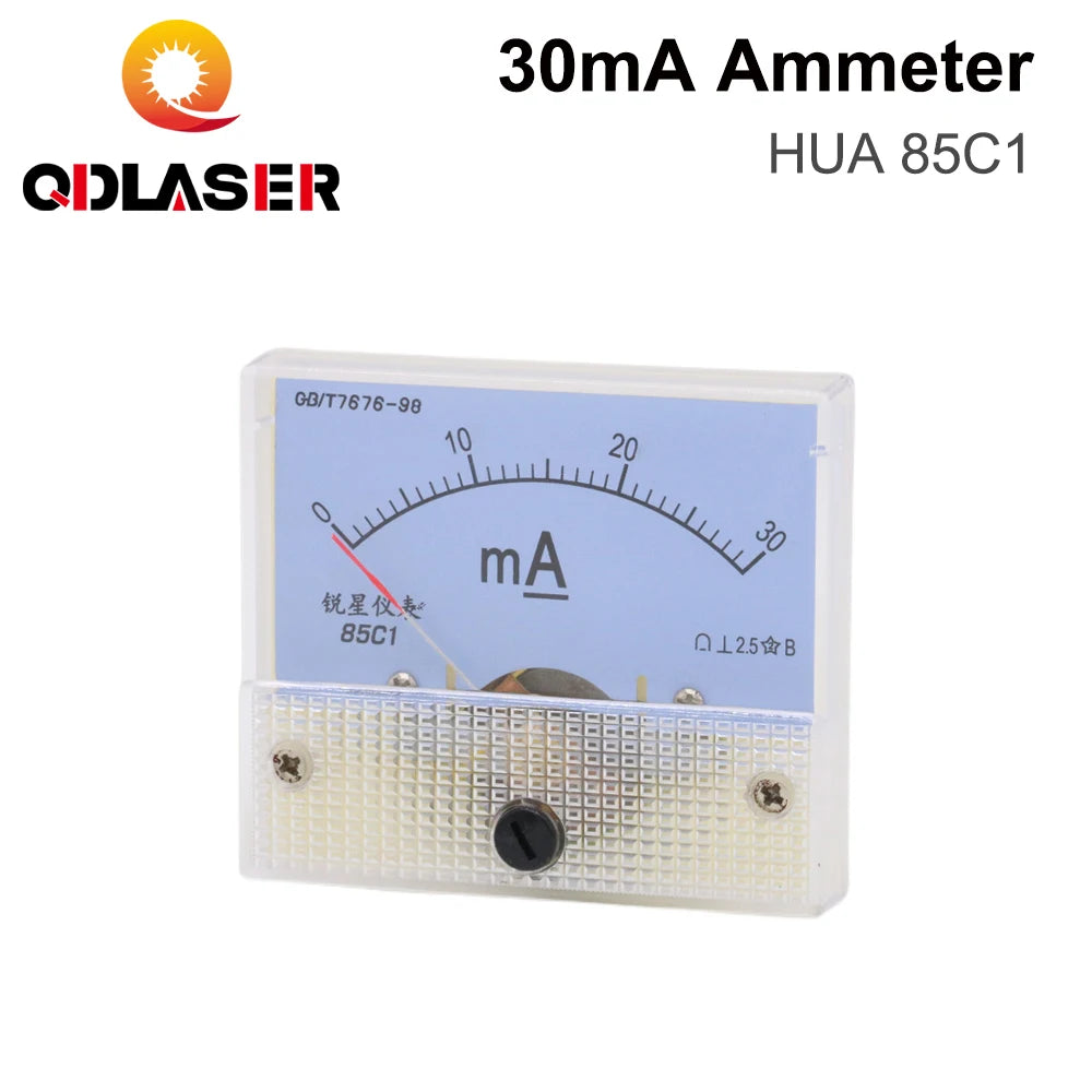 QDLASER HUA 85C1 DC 30mA Ammeter Current voltage meters Analog Amp Panel Meter Current for CO2 Laser Engraving Cutting Machine