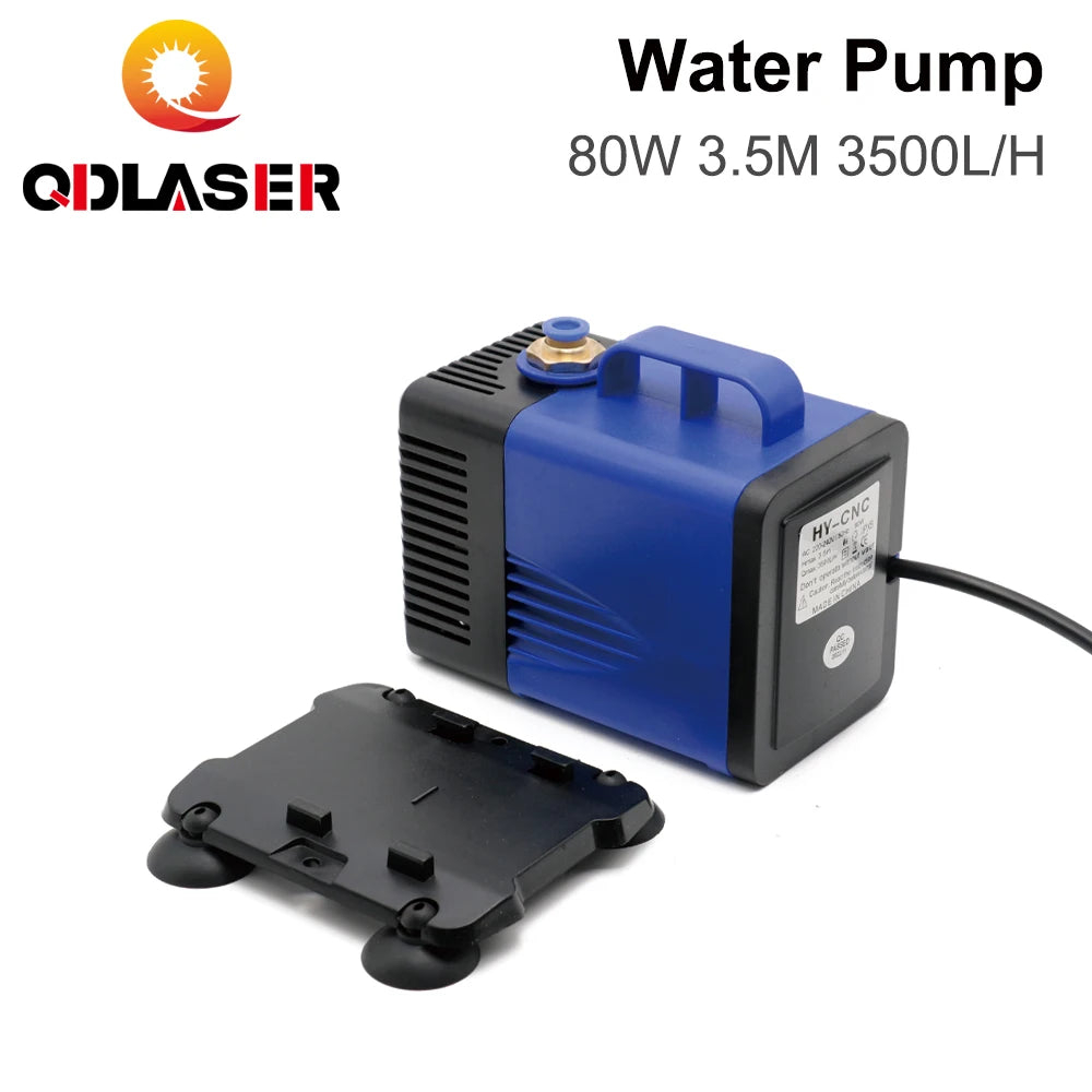 QDLASER 80W Submersible Water Pump 3.5M 3500L/H IPX8 AC 220V ~ 240V Voltage for CO2 Laser Engraving and Cutting Machine