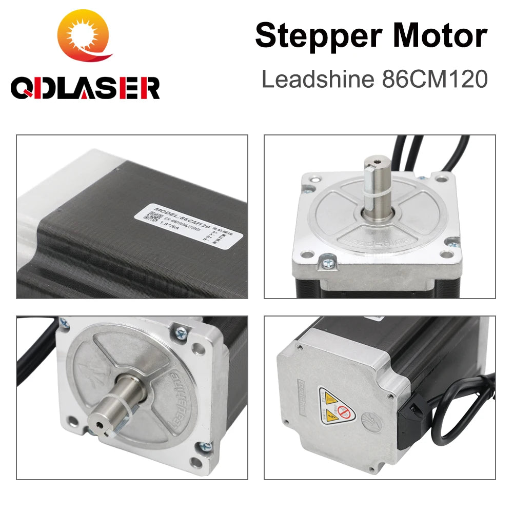 QDLASER Leadshine 2-phase Stepper Motor 86CM120 with 12N.m (1700 Oz-in) Holding Torque Step Motor 4 Wires Shaft Size 14mm