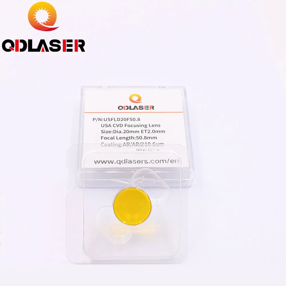 QDLASER Infrared Lens USA ZnSe CVD Focusing Glass Dia 18 19.05mm 20 FL 38.1 50.8 63.5 76.2 101.6 1.5"-5" CO2 Laser Focus Lens