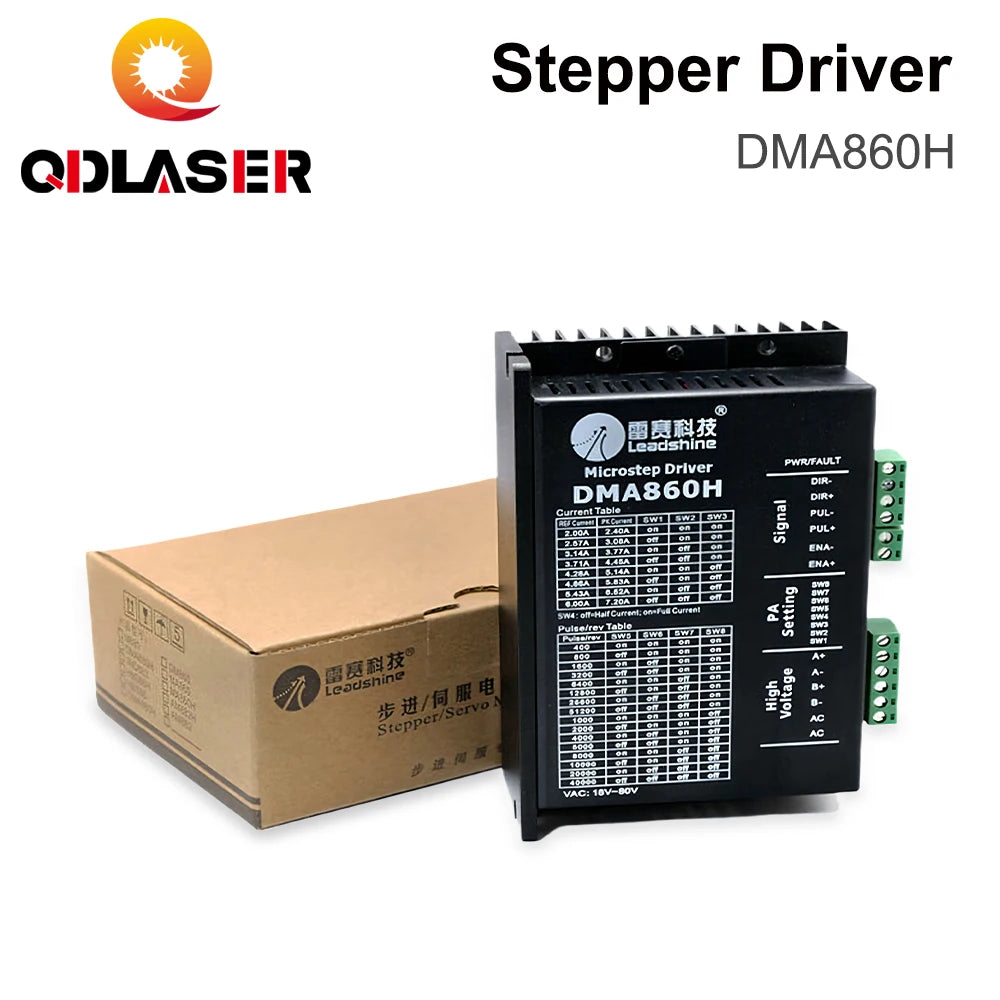 QDLASER Leadshine DMA860H 2 Phase Stepper Driver 7-16mA 18V/70V/80VAC 2.4-7.2A for CNC Machine Co2 Laser Cutting Machine