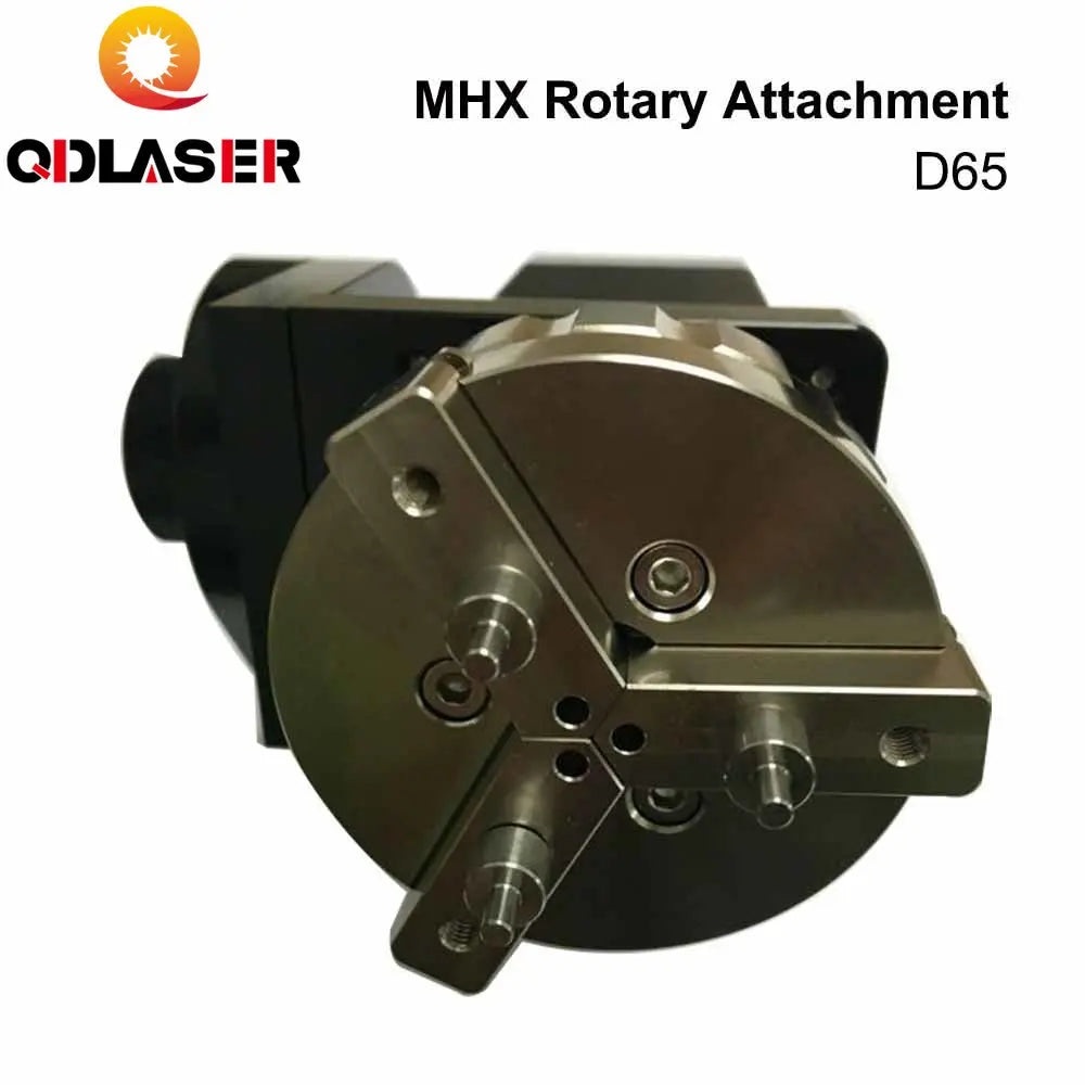 QDLASER Rotary Engraving Attachment with Chucks Max Dia. 65mm 125mm for Laser Marking Machine