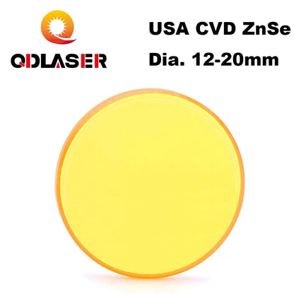 QDLASER Infrared Lens USA ZnSe CVD Focusing Glass Dia 18 19.05mm 20 FL 38.1 50.8 63.5 76.2 101.6 1.5"-5" CO2 Laser Focus Lens