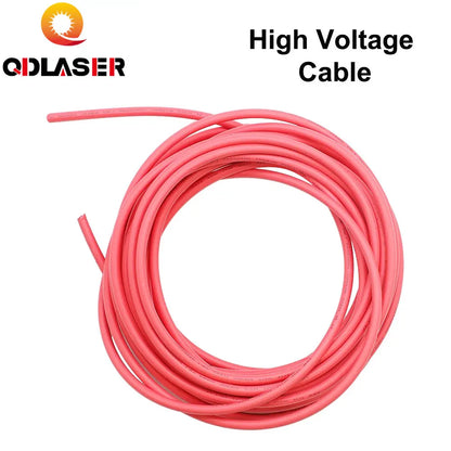QDLASER 3 Meters High Voltage Cable for CO2 Laser Power Supply and Laser Tube Laser Engraving and Cutting Machine