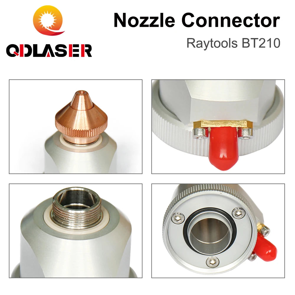 QDLASER BT210 BT210S Nozzle Connector Fiber Laser Cutting Head Nozzle Holder Part for Raytools Fiber Metal Cutting Machine