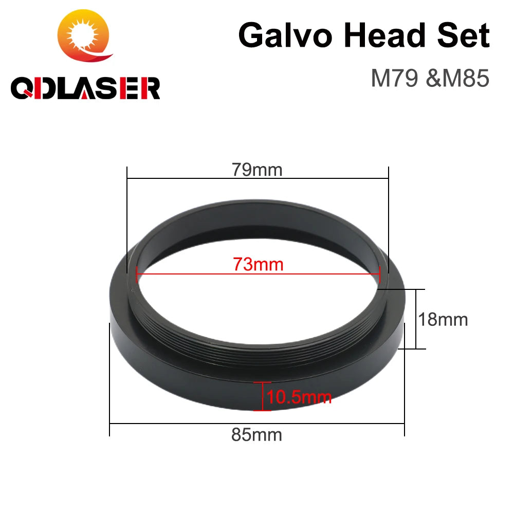 F-theta Lens Male Thread Reverse Adapter Ring Height 18mm 34mm for Thread M85 M79 CO2 Laser &amp; Fiber Laser marking machine