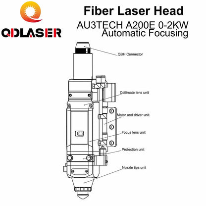 QDLASER AU3TECH 0-2KW Automatic Focusing Laser Head A200E Autofous Laser Cutting Head