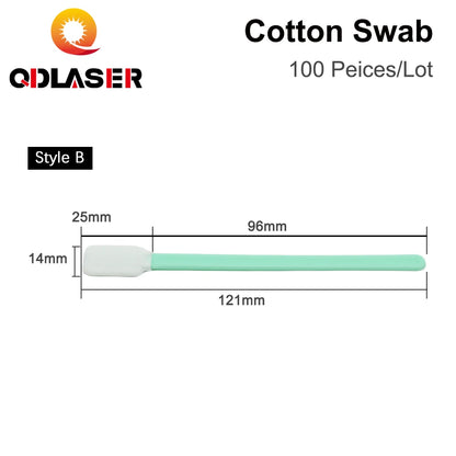 QDLASER Nonwoven Cotton Swab 100pcs/Lot Dustproof Size 70mm 100mm 160mm 121mm for Clean Focus Lens and Protective Windows