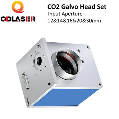 QDLASER CO2 Laser Scanning Galvo Head 10.6um Input Aperture 12mm/14mm/16mm/20mm/30mm Laser Marking Head