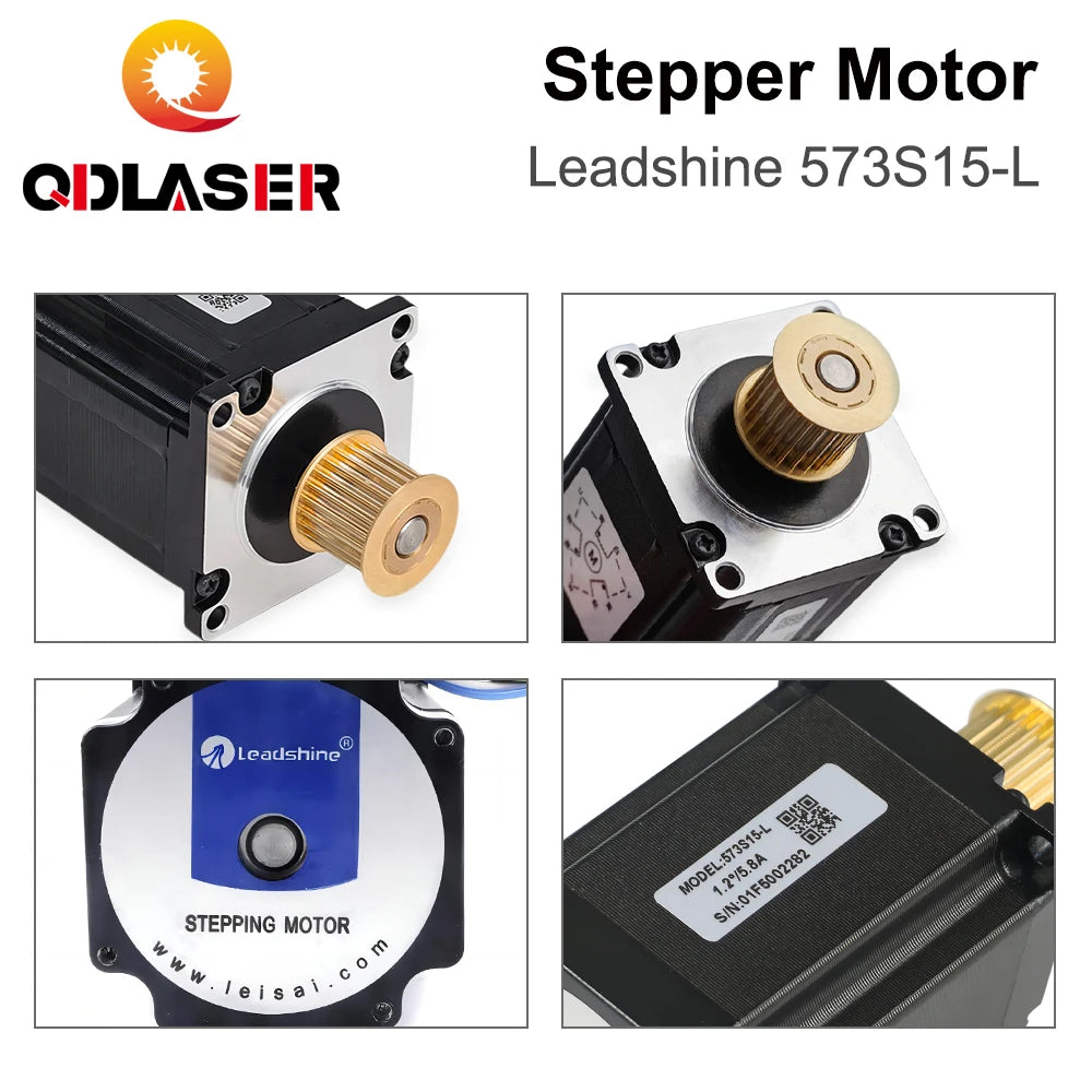 QDLASER Leadshine 573S15-L 3 Phase Stepper Motor for NEMA23 5.8A Length 76mm Shaft 8mm