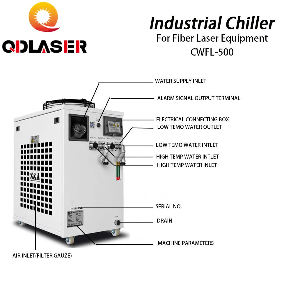 QDLASER Fiber Laser Cutting Machine Water Chiller CWFL-500 Factory Price